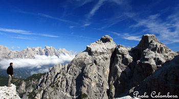 Forcella Neva verso il Piz di Sagron e il Piz di Mez